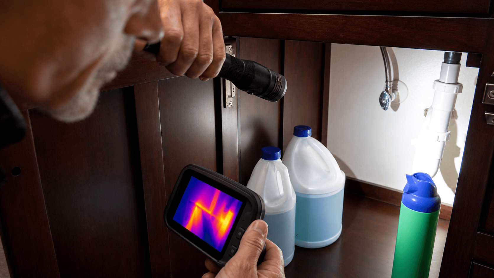 Thermal imaging under-cabinet inspection